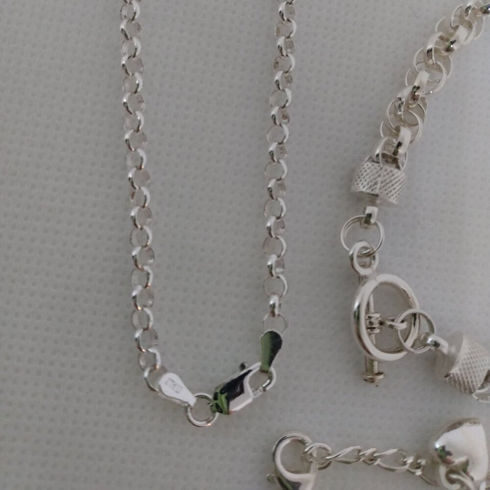 3 Solid Silver Bracelets! - image 5